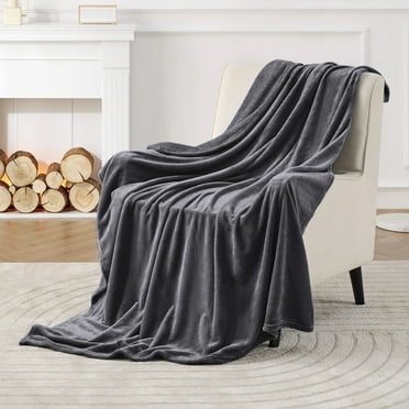 IR Imperial Rooms Fleece Bed Throw Blanket, Plush, Travel and Couch Fuzzy, Cozy Washable Ultrasoft Throw Size Gray