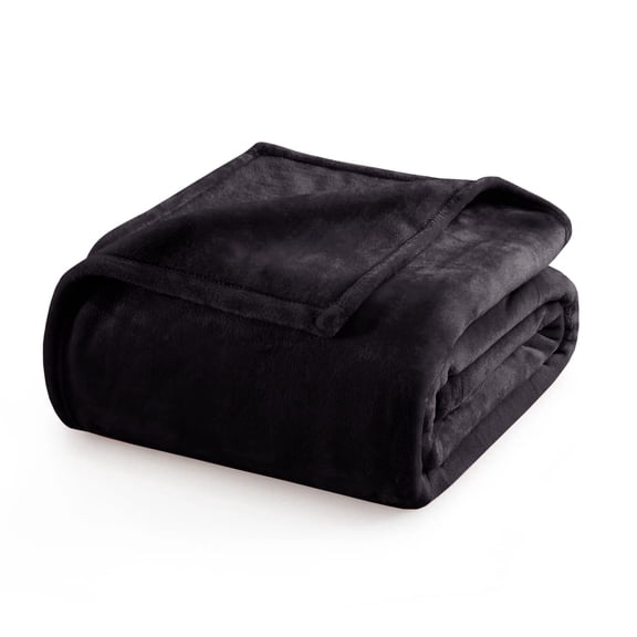 IR Imperial Rooms Fleece Bed Throw Blanket, Plush, Travel and Couch Fuzzy, Cozy Washable Ultrasoft Throw Size Black
