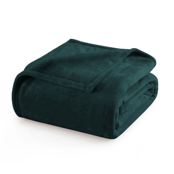 IR Imperial Rooms Fleece Bed Throw Blanket, Plush, Travel and Couch Fuzzy, Cozy Washable Ultrasoft Twin Size Emerald