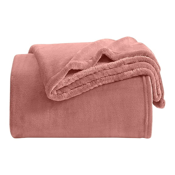 IR Imperial Rooms Fleece Bed Blanket 310 GSM Microfiber Lightweight Warm Winter Blanket Fluffy Cozy Plush Throw Pink Twin Size