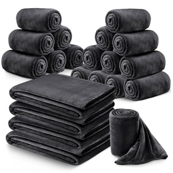 IR Imperial Rooms Fleece Blanket Bulk Pack of 21 For Wholesale Soft Fluffy Washable Winter Bed Blanket & Throw Warm Cozy 50x60 Throw Size Gray