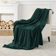 thumbnail image 1 of IR Imperial Rooms Fleece Bed Throw Blanket, Plush, Travel and Couch Fuzzy, Cozy Washable Ultrasoft Throw Size Emerald Green, 1 of 12