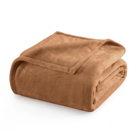 IR Imperial Rooms Fleece Bed Throw Blanket, Plush, Travel and Couch Fuzzy, Cozy Washable Ultrasoft Throw Size Camel