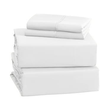 IR Imperial Rooms Plain Bed Sheet Set 1800 Series Kids Soft Sheet Microfiber White Twin 3PC