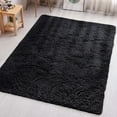 thumbnail image 1 of IR Imperial Rooms Shaggy Rug 5x7ft Area Rug for Living Room Kids Bedroom Decor Washable Carpet Black, 1 of 10