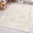 thumbnail image 1 of IR Imperial Rooms Shaggy Rug 5x7ft Area Rug for Living Room Kids Bedroom Decor Washable Carpet White, 1 of 10