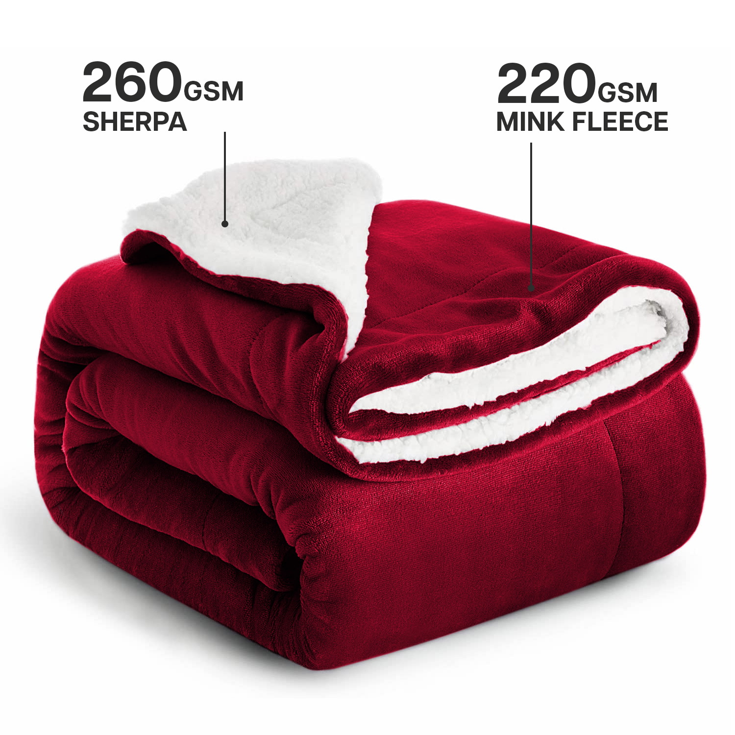 Chic Home Ernest 7Piece Novelty Sherpa Blanket, Queen, Black