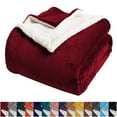 thumbnail image 1 of IR Imperial Rooms Sherpa Bed Blanket Soft Thick & Warm Fluffy Plush Winter Fleece Reversible Lightweight Throw (50x60) Burgundy, 1 of 8