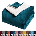 thumbnail image 1 of IR Imperial Rooms Sherpa Bed Blanket Soft Thick & Warm Fluffy Plush Winter Fleece Reversible Lightweight Throw (50x60) Teal, 1 of 7