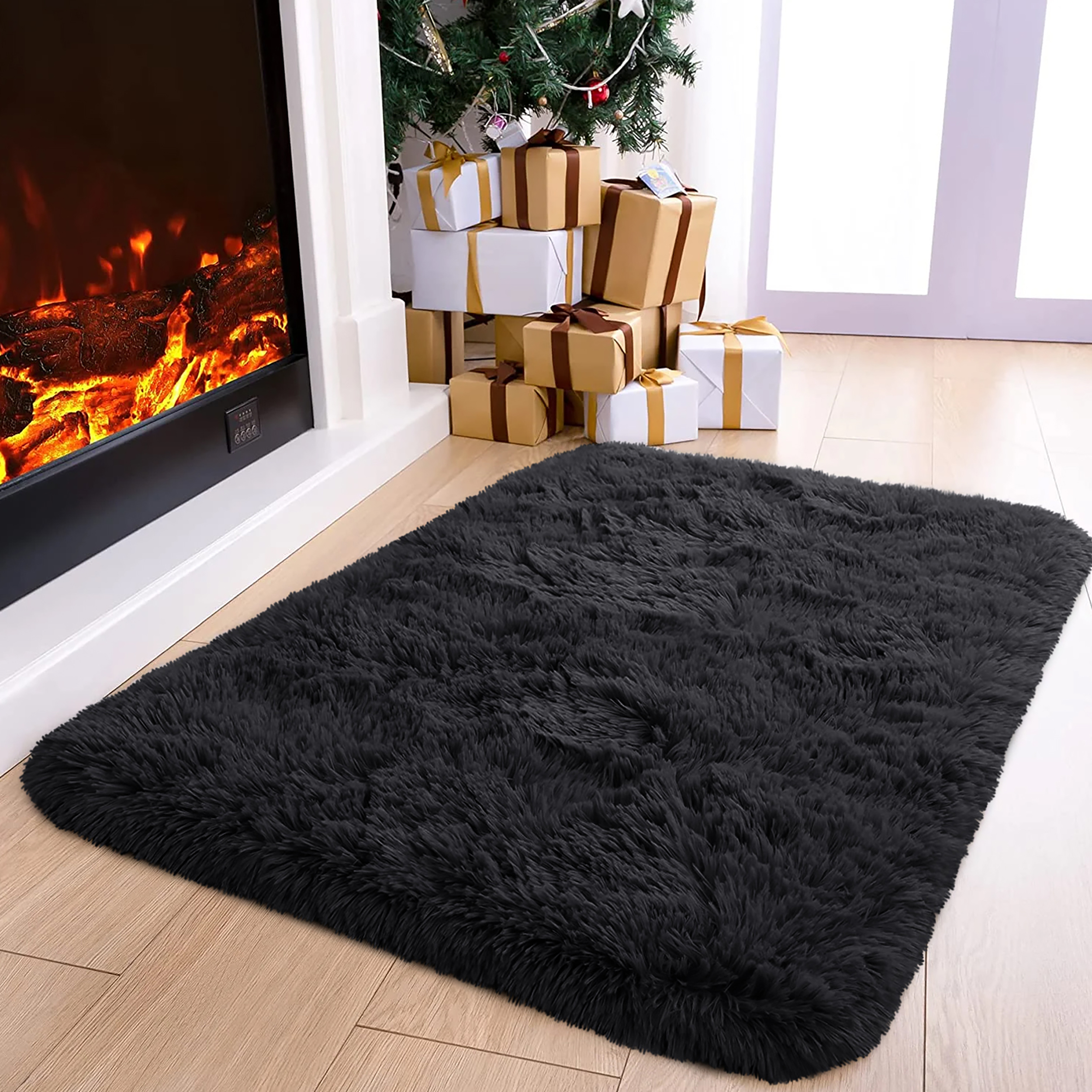 IR Imperial Rooms Solid Accent Shag Rug 2x3ft for Entryway Soft Fluffy ...
