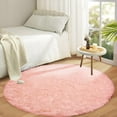 thumbnail image 1 of IR Imperial Rooms Solid Collection Shaggy 4x4Ft Round Rug for Living Room Fluffy Rug Pink, 1 of 12