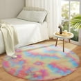 thumbnail image 1 of IR Imperial Rooms Solid Collection Shaggy 4x4Ft Round Rug for Living Room Fluffy Rug Rainbow, 1 of 11