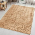 thumbnail image 1 of IR Imperial Rooms Solid Collection Shaggy 5x7Ft Rectangle Rug for Bed Room Faux Fur Rug Beige, 1 of 9