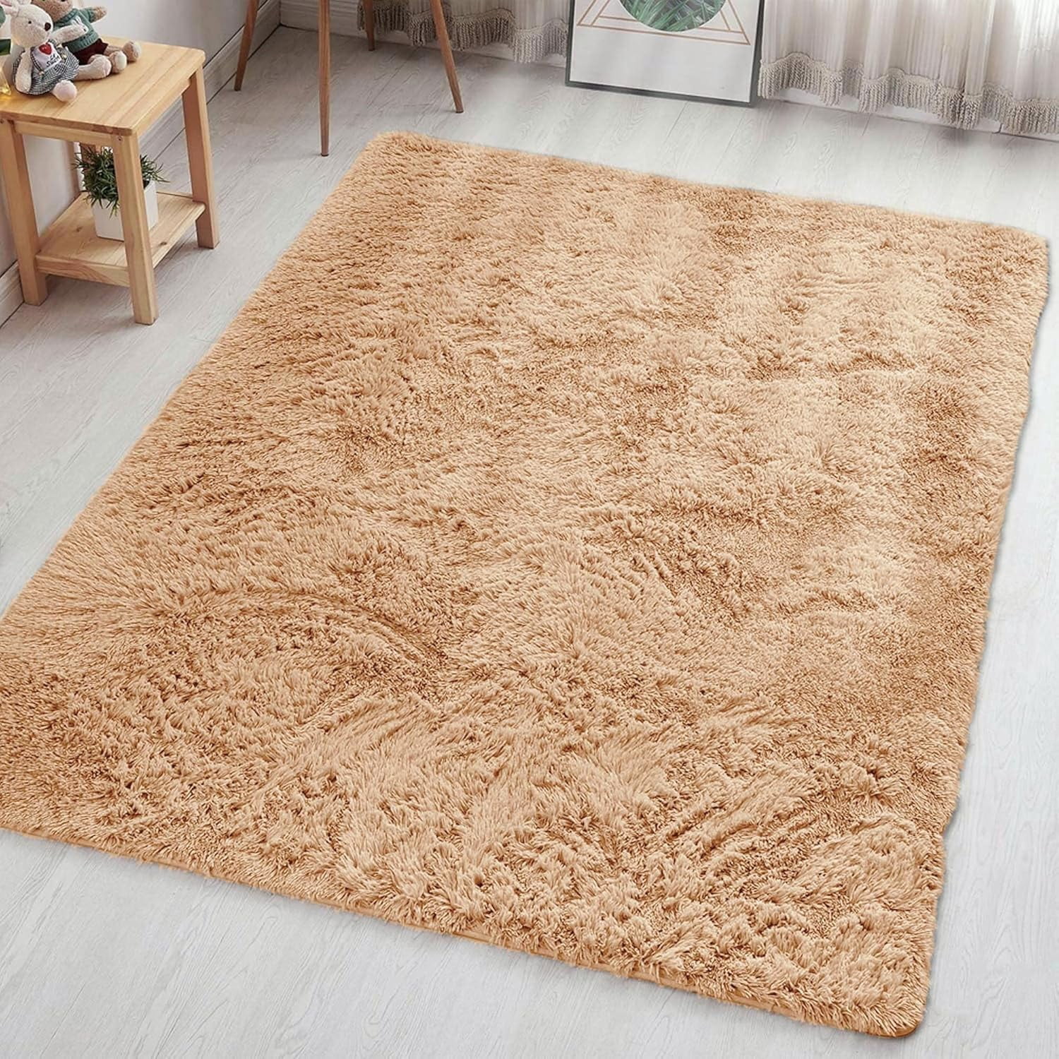 Room Rug Solid IR Imperial Rooms Solid Shaggy Rug 6X9ft Area Rug for Living Room Kids ...