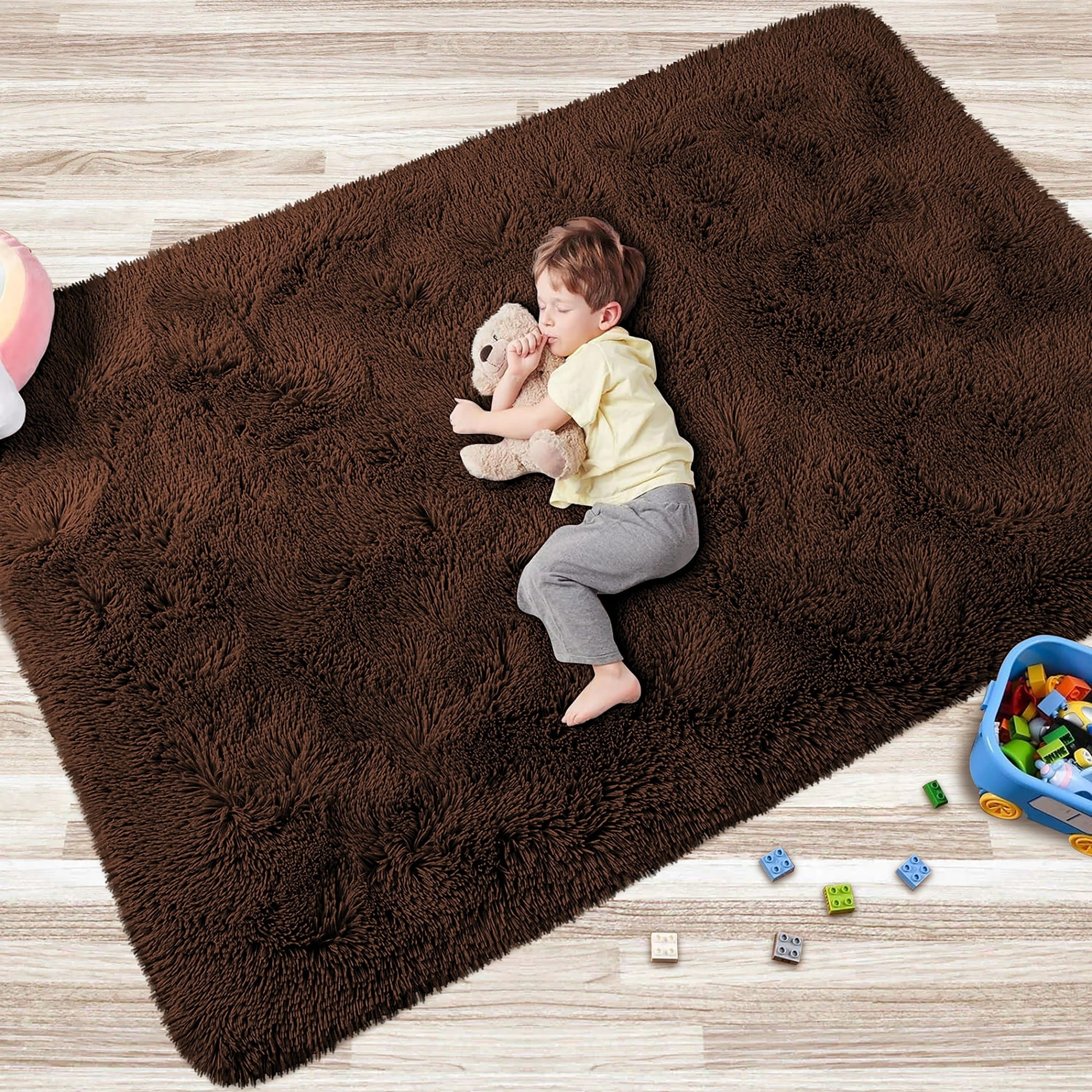 Room Rug Solid IR Imperial Rooms Solid Shaggy Rug 6X9ft Modern Area Rug Carpet for Bed ...