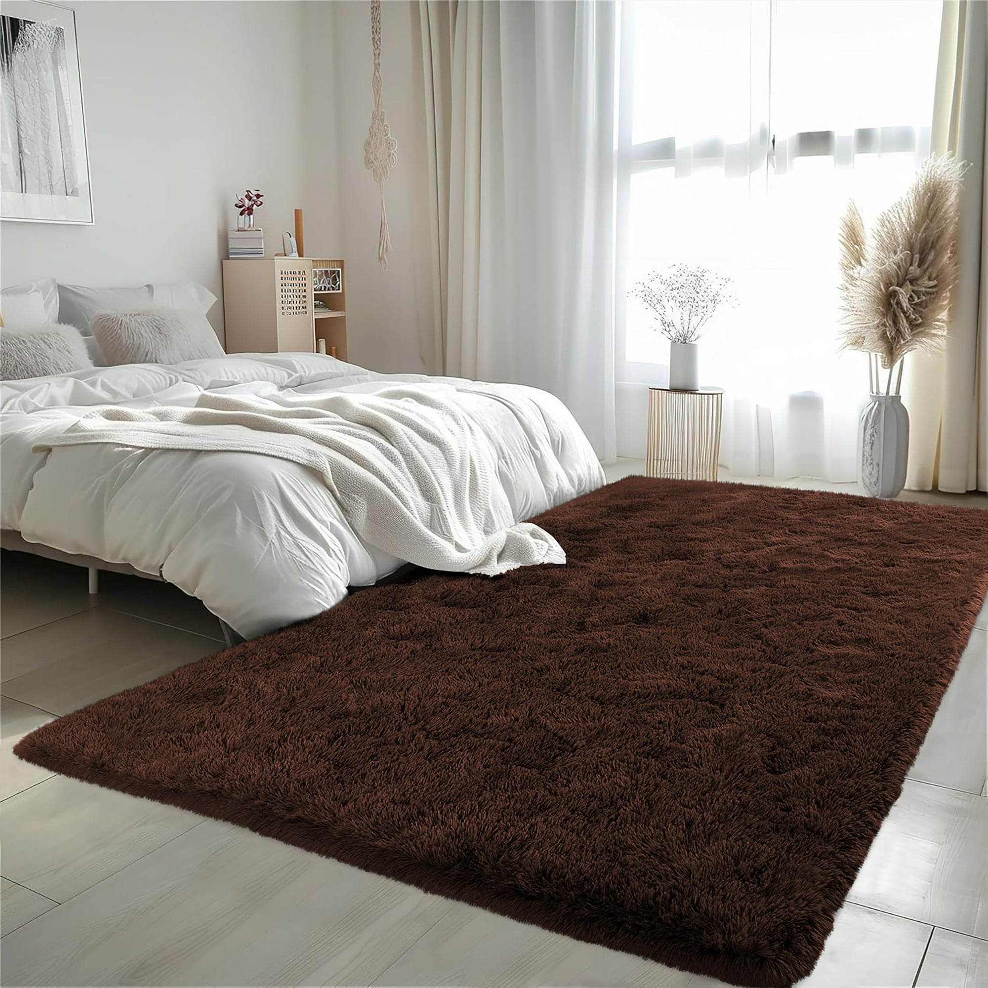 Room Rug Solid IR Imperial Rooms Solid Shaggy Rug 6X9ft Modern Area Rug Carpet for Bed ...
