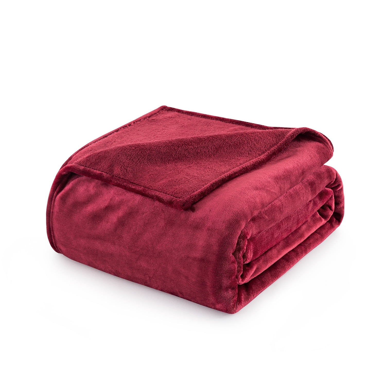 Burgundy Twin Reversible Fleece Sherpa Throw Blanket