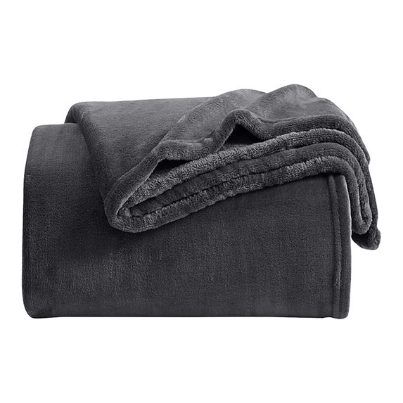 IR Imperial Rooms Fleece Bed Blanket 310 GSM Microfiber Lightweight Warm Winter Blanket Fluffy Cozy Plush Throw Gray Twin Size