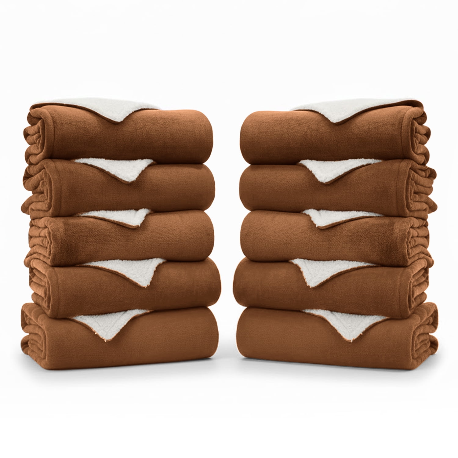 IR Imperial Rooms Wholesale Sherpa Fleece Blankets 10-Packs Warm & Soft Plush Washable Lightweight Cozy for Charity & Gift Coffee Throw Size