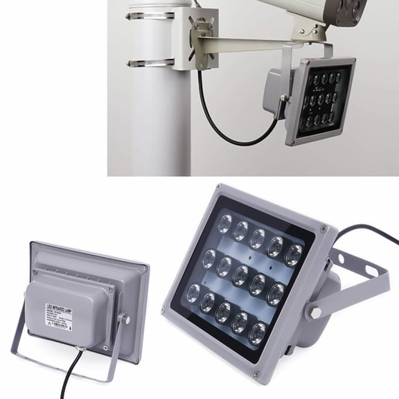 IR Infrared Illuminator 30W, 850nm 15 LED Night Vision Light for CCTV Security Camera, Outdoor Indoor Floodlight with 100m Range & 45 Beam Angle  Weatherproof Aluminum Housing