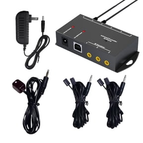 IR Remote Infrared Repeater Extender Set, Hidden IR Remote Extender Set, Suitable Remote Control of Set-top Box, Amplifier, Receiver, AVR, DVD Player-(Control 4 Devices)