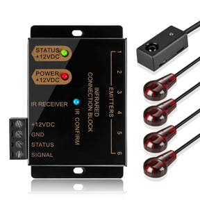 IR Repeater Extender Infrared Remote Control Hidden System Kit - Infrared IR Emitter Blaster Distribution Extension & Receiver Cable for Cable Box Home Theater AV Component Equipment HDTV