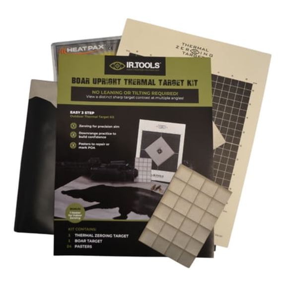 IR.Tools Boar Thermal Target Kit for Thermal Scope Zeroing & Training, Upright Passive Targets with Pasters