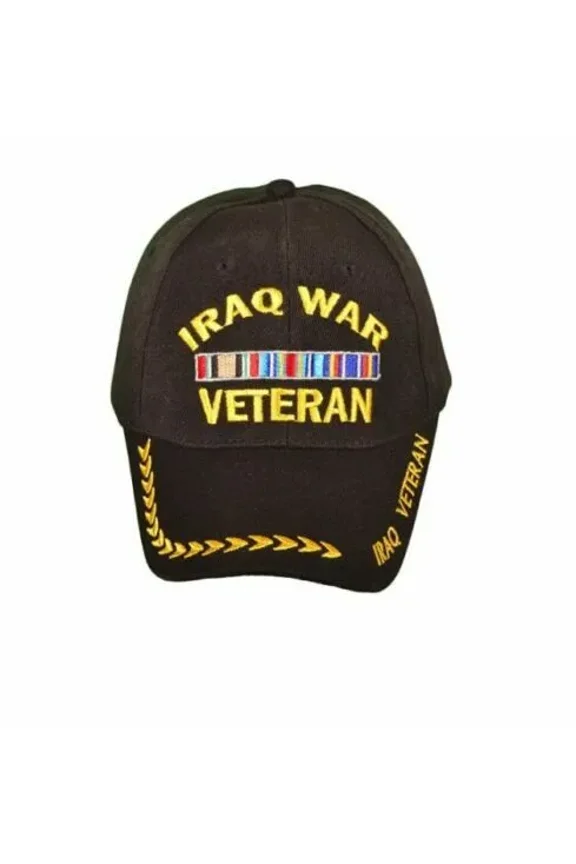 IRAQ WAR VETERAN BLACK EMBROIDERED BASEBALL CAP iraqi usa us hat freedom A69