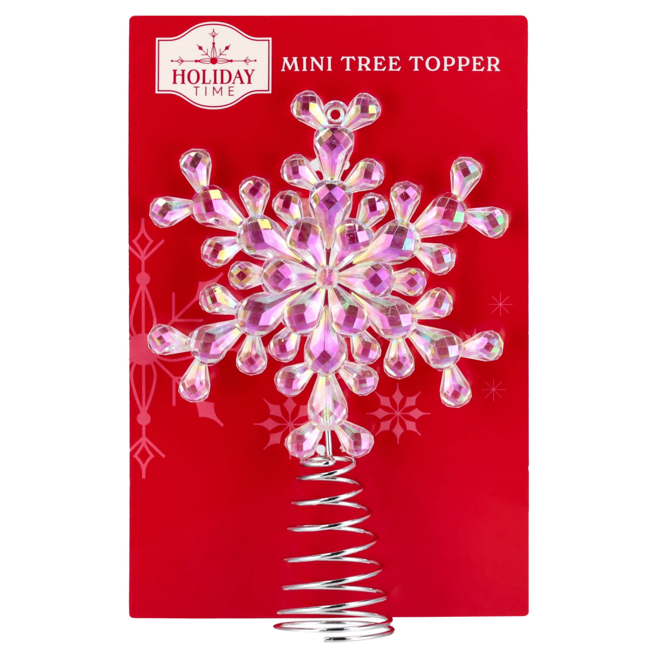 Mini Snowflake Christmas Tree Topper, Iridescent, 7", by Holiday Time