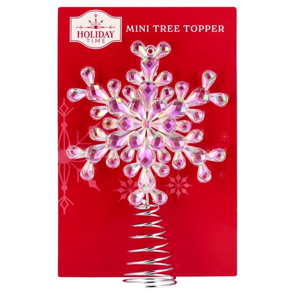 Mini Snowflake Christmas Tree Topper, Iridescent, 7", by Holiday Time