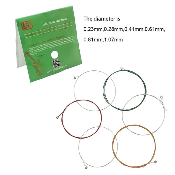 IRIN E103 Electric Guitar Strings Metal Rock Nickel Wound String Colourful 6 PCS