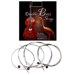IRIN Full Set (G-D-A-E) Double Bass Strings 4pcs, Steel Core Nickel Chromium Alloy Wound Ball End Orchestral String Replacement Parts, Silver, 62.4 inches / 158.6 cm