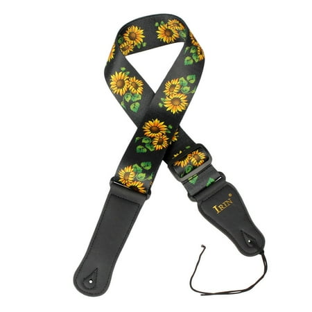 IRIN Guitar Strap Adjustable Polyester Belt PU Leather Ends for Acoustic Folk Electric Guitar Bass