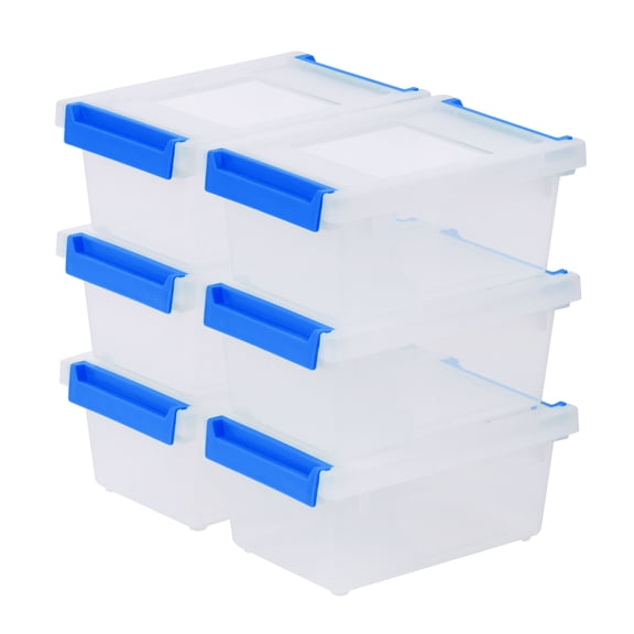 IRIS 1 Qt. Plastic Storage Bins with Lids, Clear Containers, Latching Totes 6Pk
