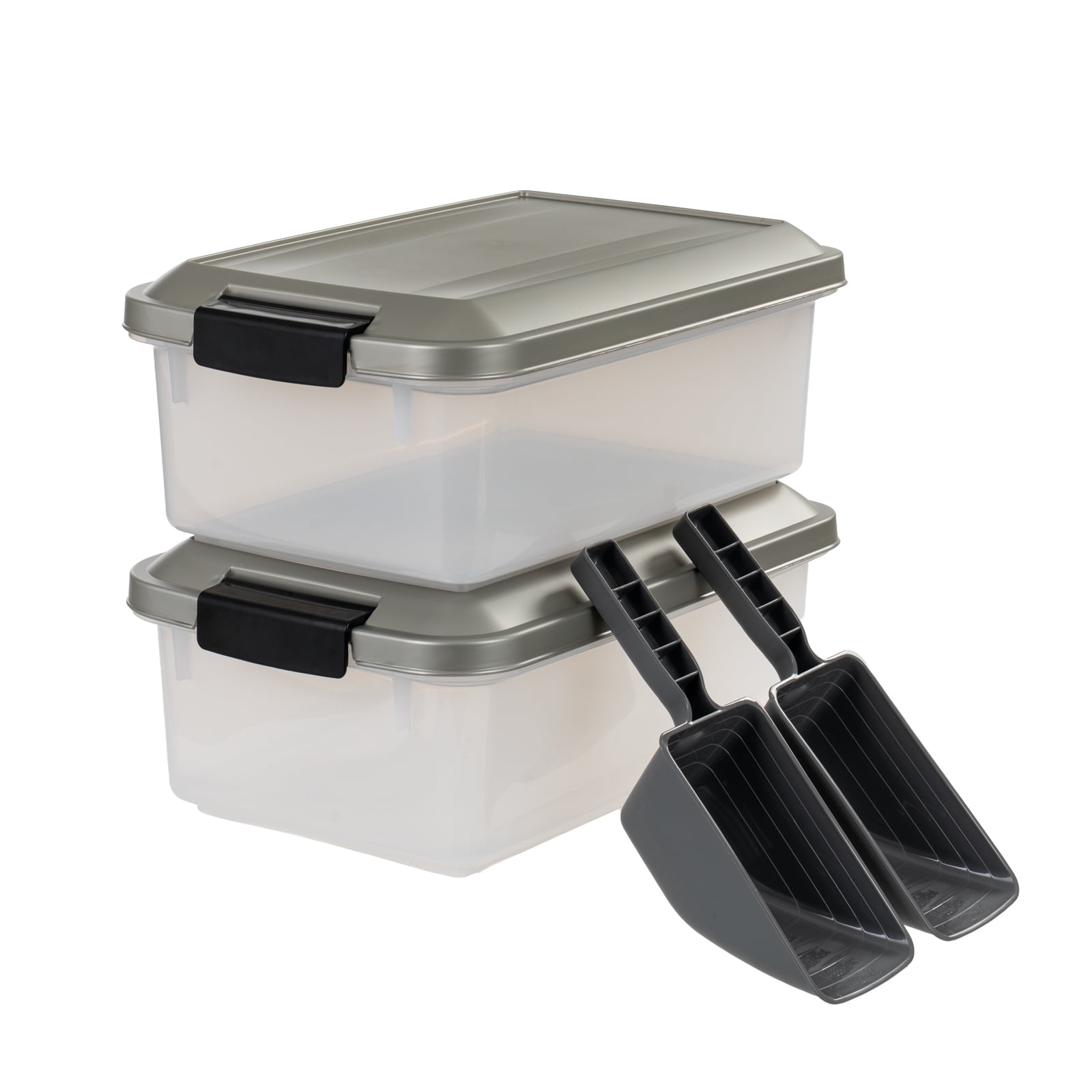 IRIS 11 Lbs. Airtight Pet Food Container | Dog & Cat Food Storage Bin | Treat Box 2PK