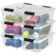 IRIS 12.75 Qt Plastic Stackable Storage Bin with Lid, Clear, Storage organize, 6Pk