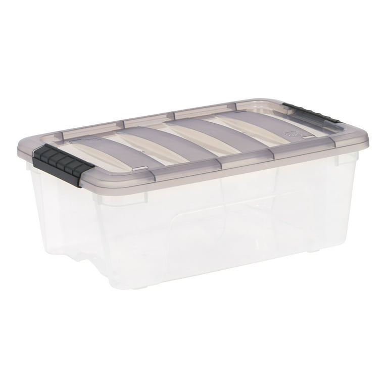 IRIS 12.95 Qt. Plastic Storage Bin with Lid, Stackable Storage