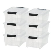 IRIS 13.5 Qt. Plastic Storage Bins with Lids, Stackable Storage Containers, Totes, 6 Pack