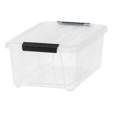 IRIS USA 13.5 Qt. Plastic Storage Bins with Lids, Clear, Latching, Stackable, Totes