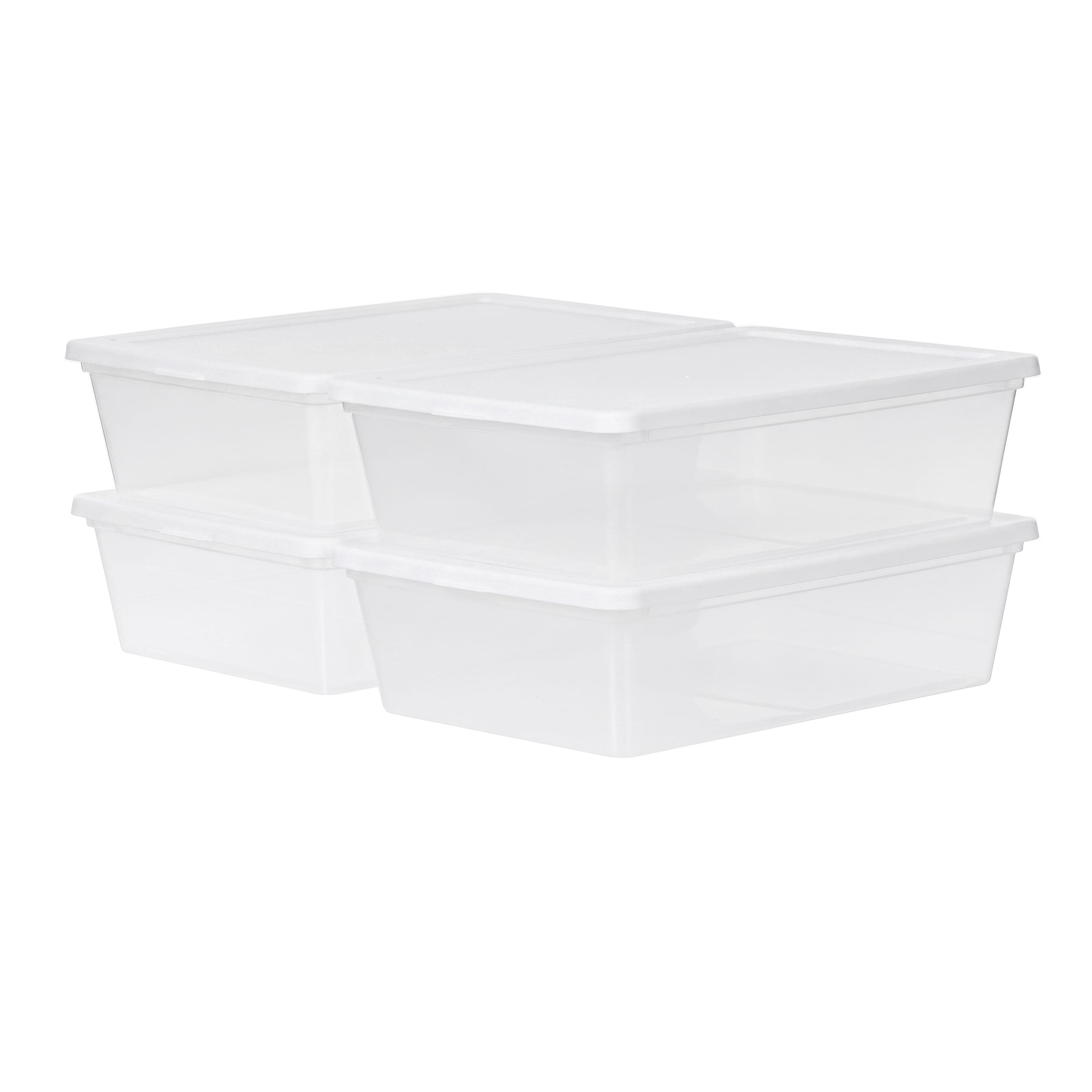 IRIS 13 Qt. Plastic Storage Bins with Lids, Stackable Containers and Totes, Clear, 4Pk