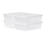 IRIS 13 Qt. Plastic Storage Bins with Lids, Stackable Containers and Totes, Clear, 4Pk