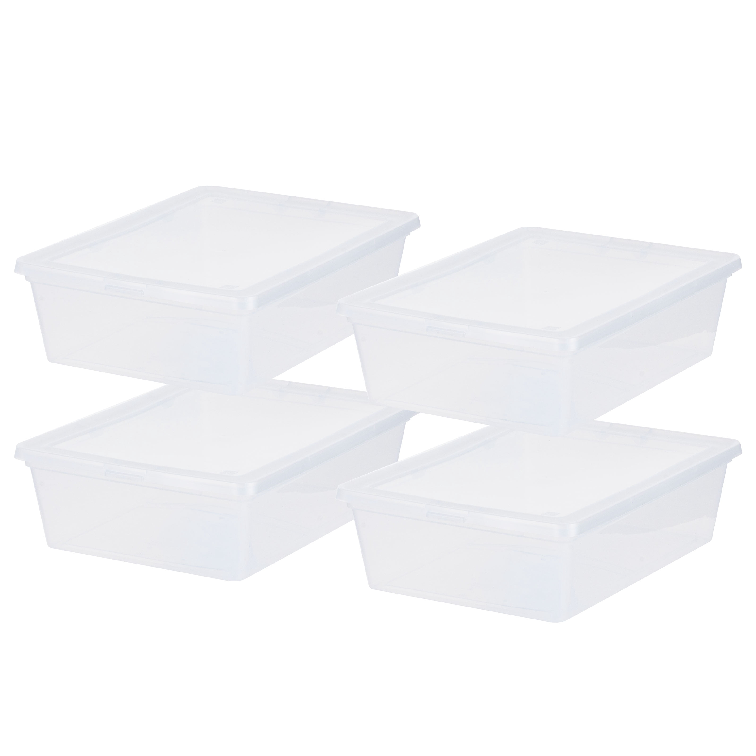 IRIS 13 Qt Underbed Storage Bin with Latching Lids, Flat Storage ...