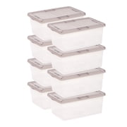 IRIS 17 Qt. Plastic Storage Bins with Lids, Stackable Storage Containers, Totes, 8 Pack