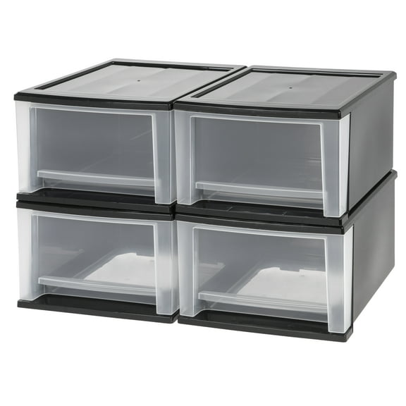 IRIS 17 Qt Plastic Drawer Storage Organizer Stacking Drawers