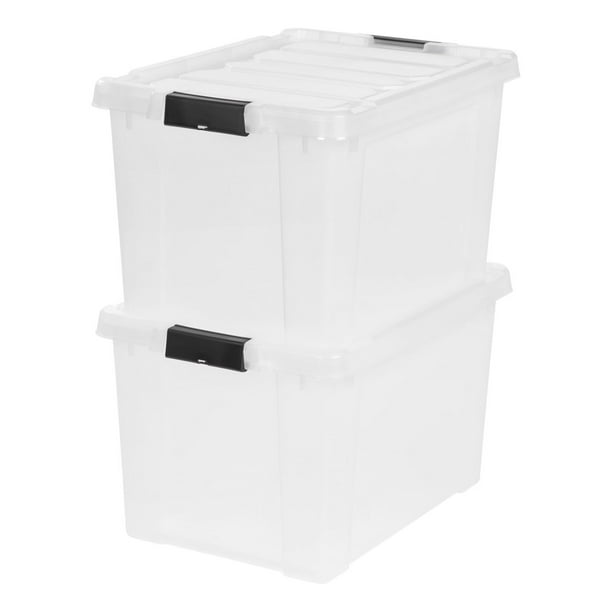 IRIS 18 Gal. Store-It-All Plastic Storage Tote, Clear Set of 2 ...