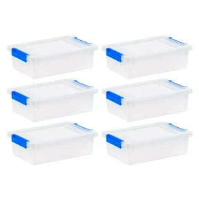 IRIS 2.4 Qt. Plastic Storage Bins with Lids, Clear Containers, Latching Totes 6Pk