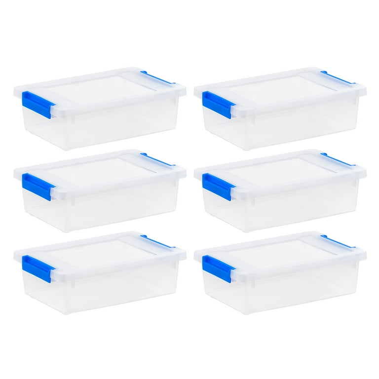 IRIS 2.4 Qt. Plastic Storage Bins with Lids, Clear Containers