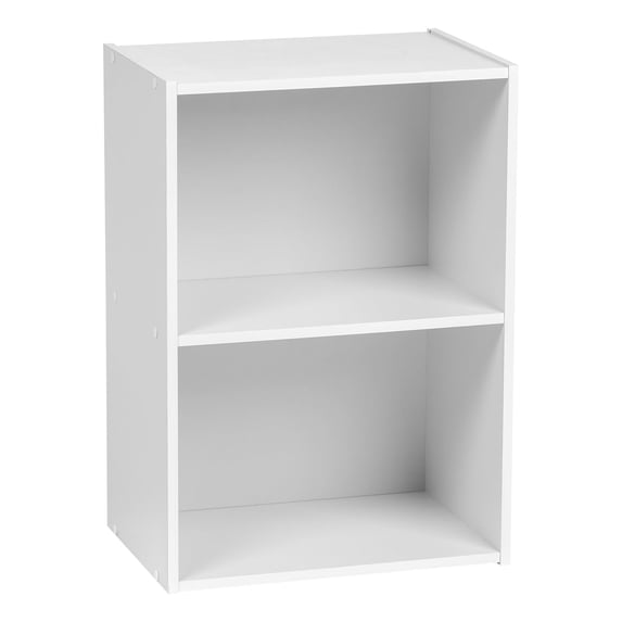 IRIS 2-Tier Wood Storage Shelf, BookShelf, White