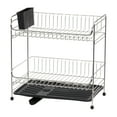 thumbnail image 1 of IRIS 2-tier Medium-sized Dish Rack with Drain Spout, Dish Rack and Drainer, Black, 1 of 10