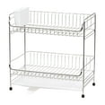 thumbnail image 1 of IRIS 2-tier Medium-sized Dish Rack with Drain Spout, White, 1 of 10